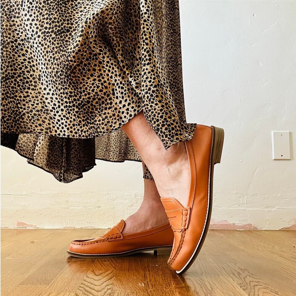 Gap Leather Loafers Size 40.5/US 9.5 Cognac Preppy Twee Classic Office Attire